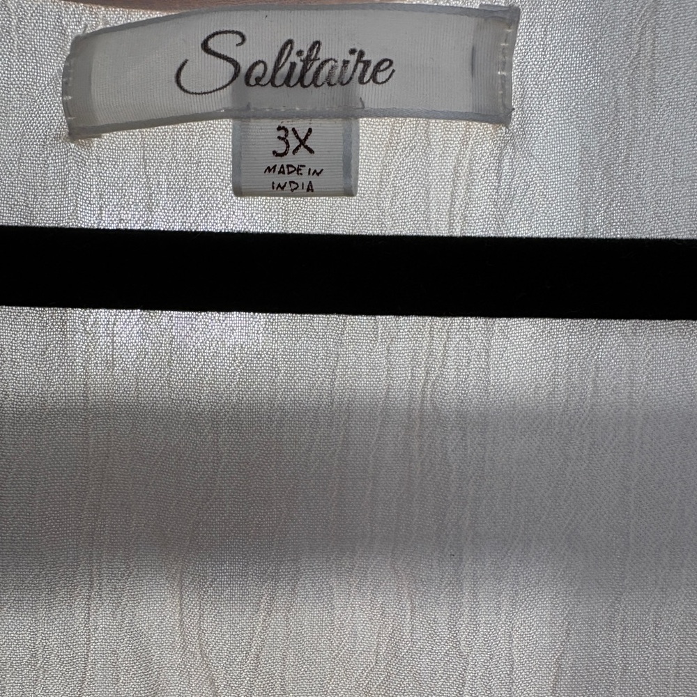 Solitaire Anthropologie Light Pink Embroidered Tank Blouse- 3X - Picture 4 of 6